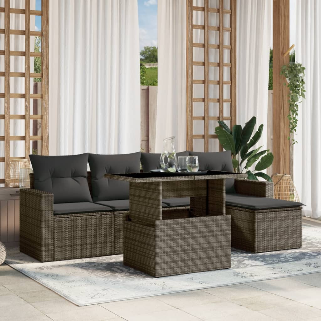 Sofasæt Til Haven 6 Dele Med Hynder Polyrattan - Variant 3267240