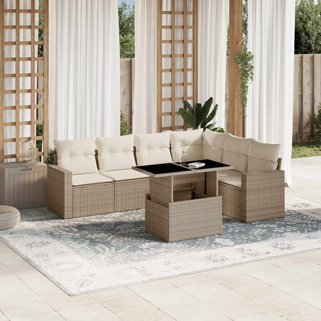 Sofasæt Til Haven 7 Dele Med Hynder Polyrattan - Variant 3267298