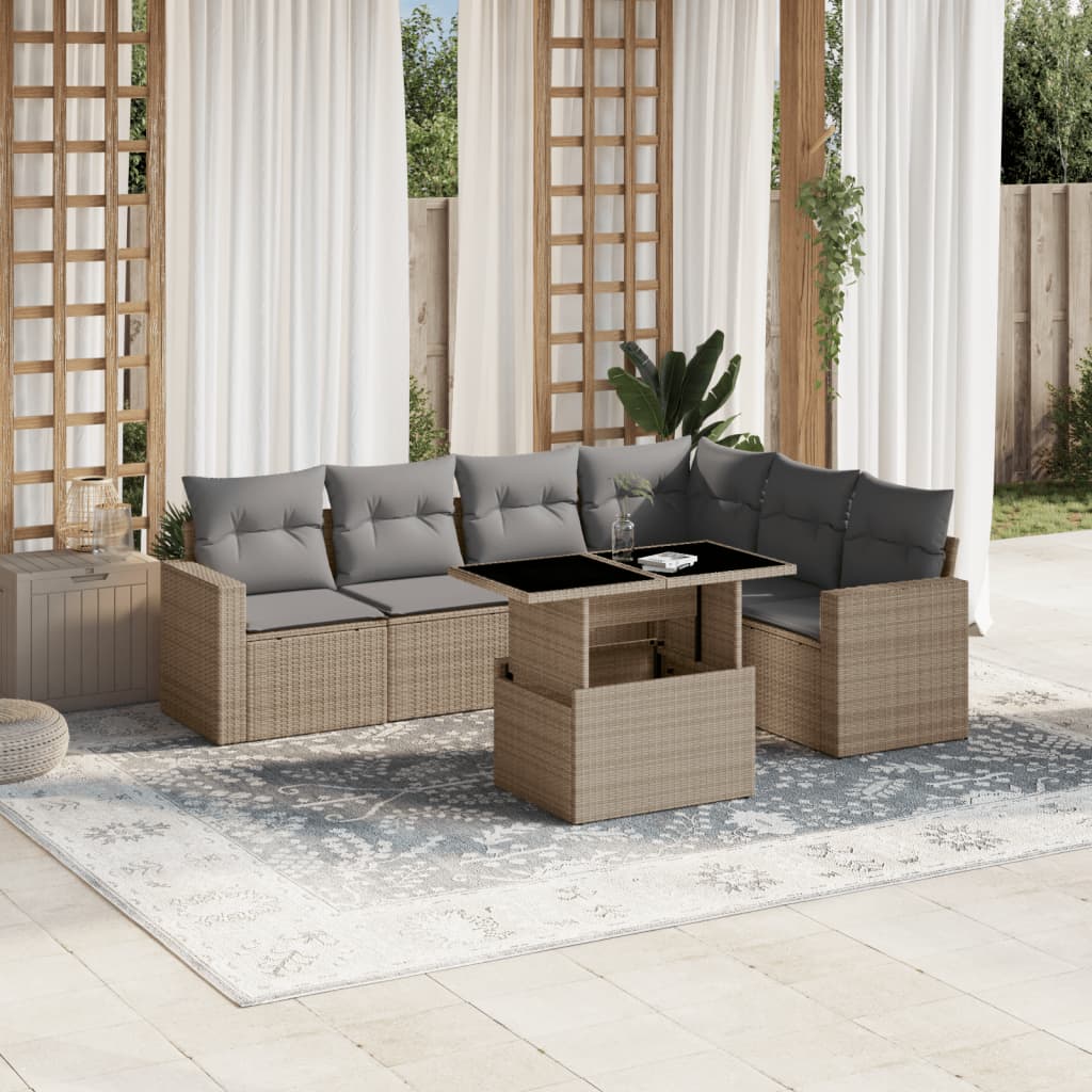 Sofasæt Til Haven 7 Dele Med Hynder Polyrattan - Variant 3267299