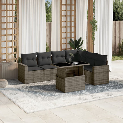 Sofasæt Til Haven 7 Dele Med Hynder Polyrattan - Variant 3267300