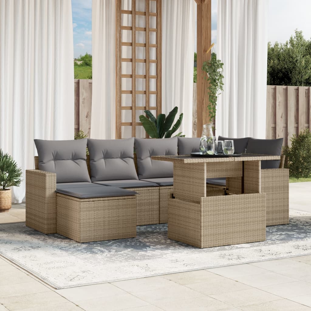 Sofasæt Til Haven 7 Dele Med Hynder Polyrattan - Variant 3267419
