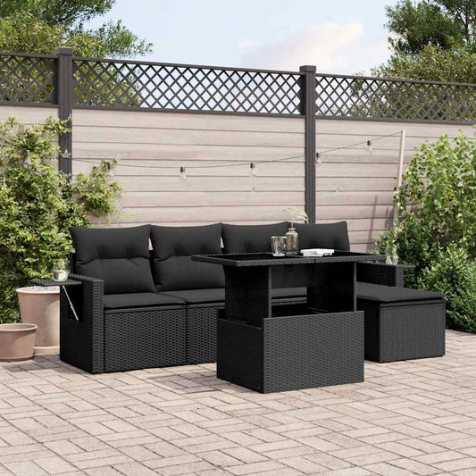 Sofasæt Til Haven 6 Dele Med Hynder Polyrattan