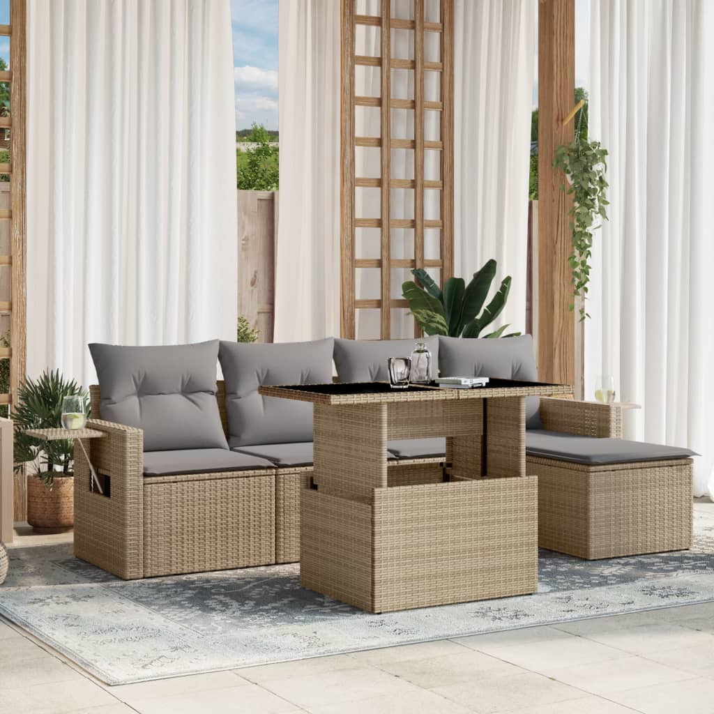 Sofasæt Til Haven 6 Dele Med Hynder Polyrattan - Variant 3267869