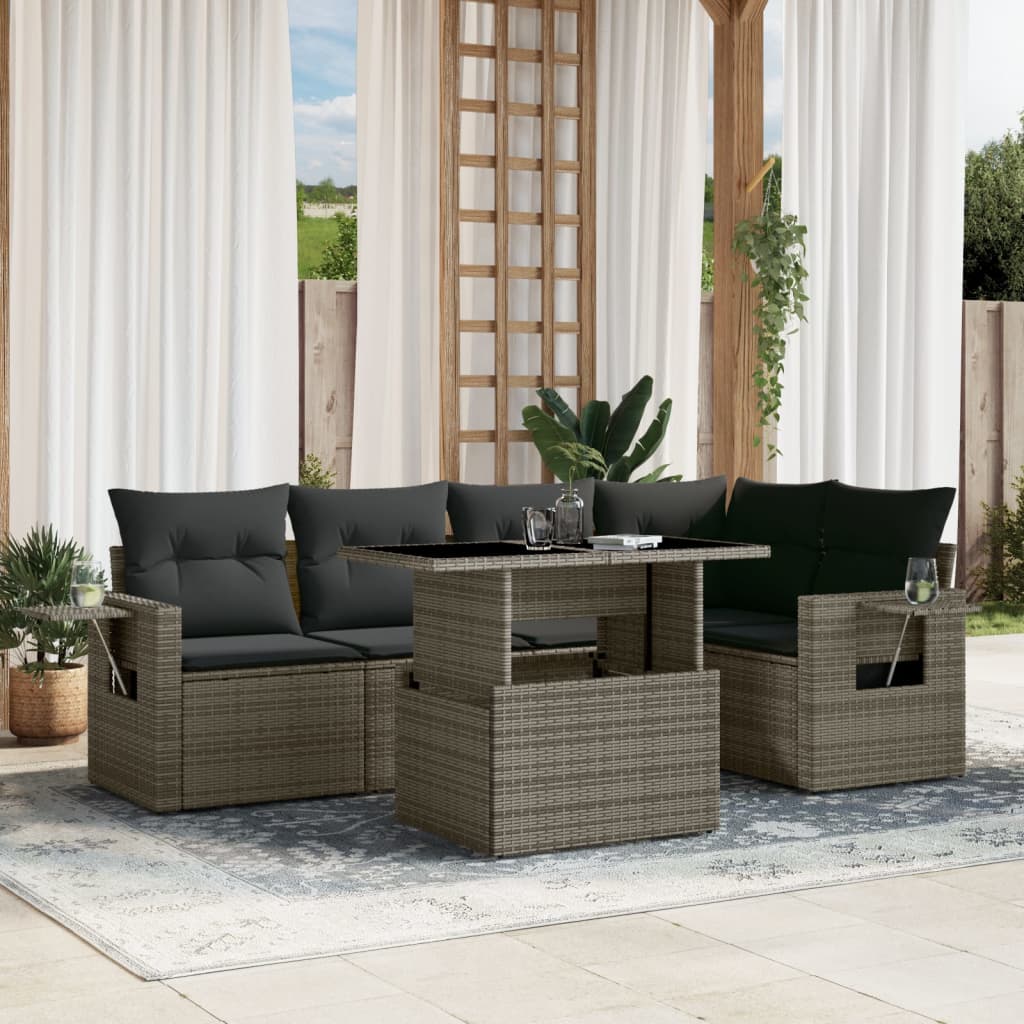 Sofasæt Til Haven 6 Dele Med Hynder Polyrattan - Variant 3267890