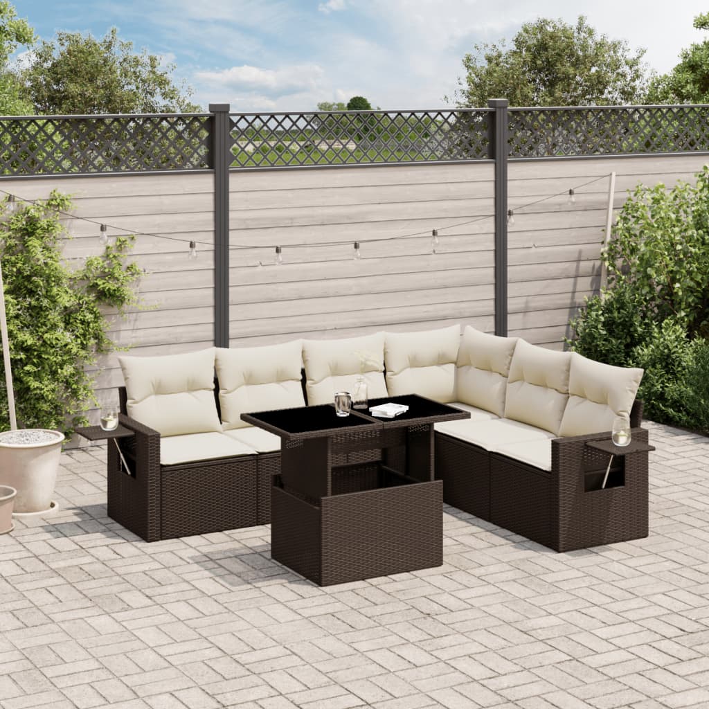 Sofasæt Til Haven 7 Dele Med Hynder Polyrattan - Variant 3267933