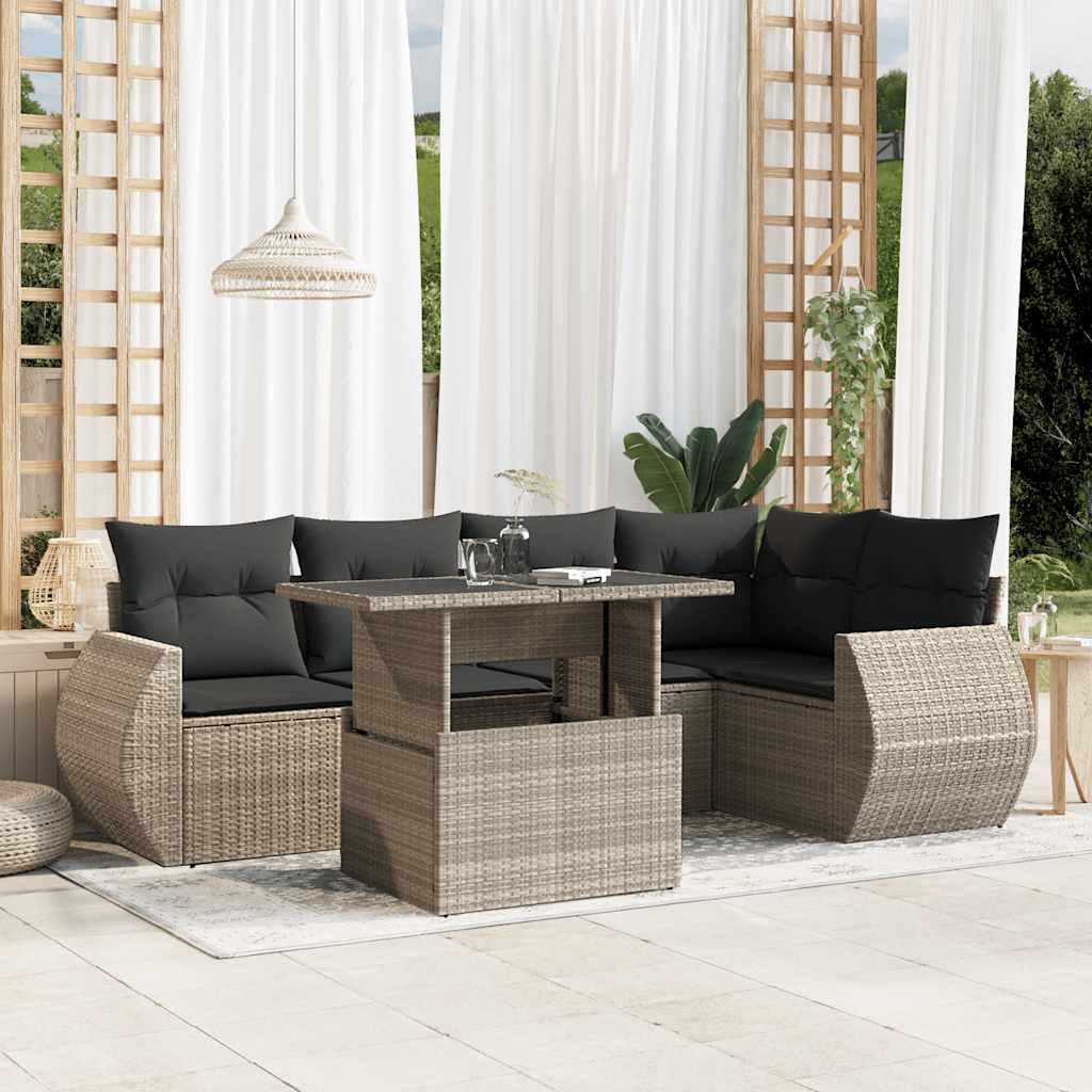 Sofasæt Til Haven 6 Dele Med Hynder Polyrattan - Variant 3268522