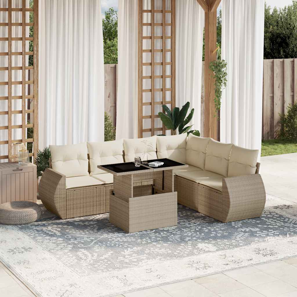 Sofasæt Til Haven 7 Dele Med Hynder Polyrattan - Variant 3268558