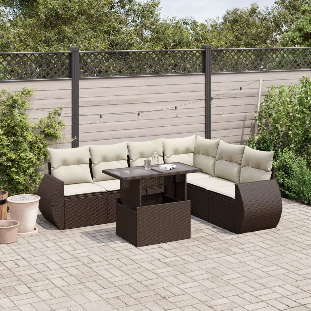 Sofasæt Til Haven 7 Dele Med Hynder Polyrattan - Variant 3268563