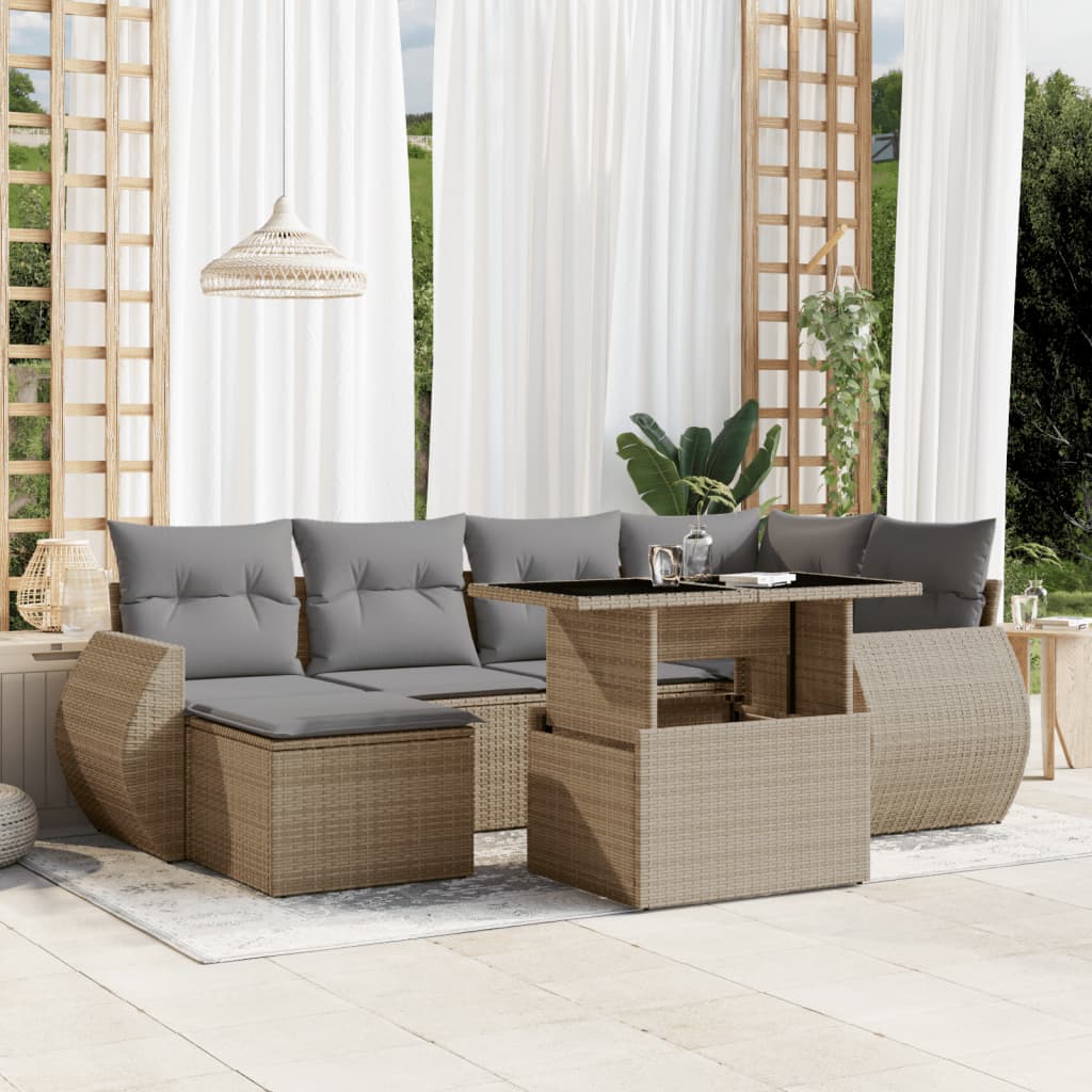 Sofasæt Til Haven 7 Dele Med Hynder Polyrattan - Variant 3268679
