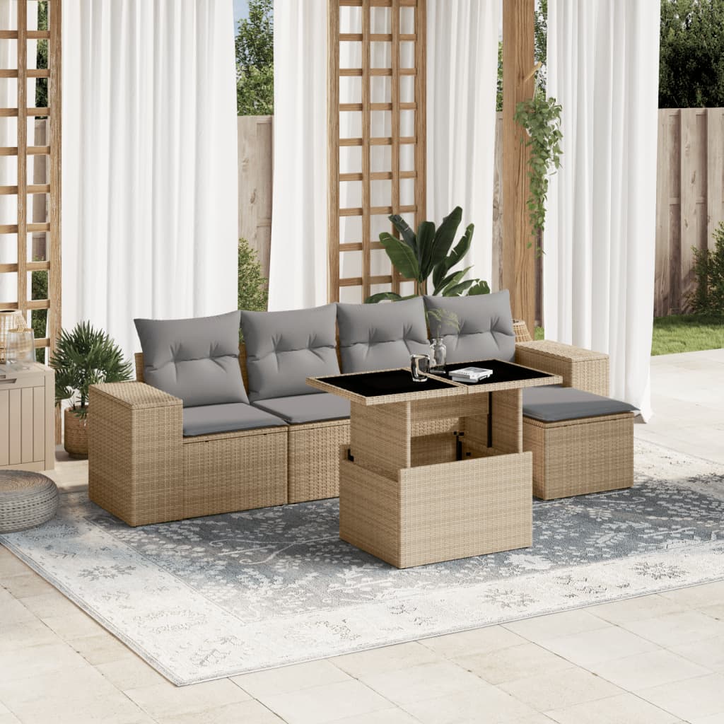 Sofasæt Til Haven 6 Dele Med Hynder Polyrattan - Variant 3269129