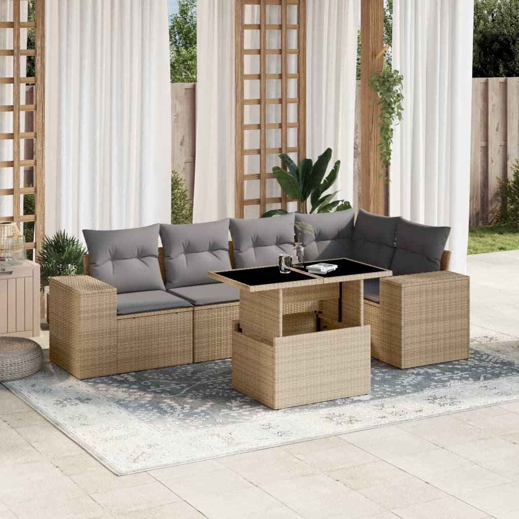 Sofasæt Til Haven 6 Dele Med Hynder Polyrattan - Variant 3269149