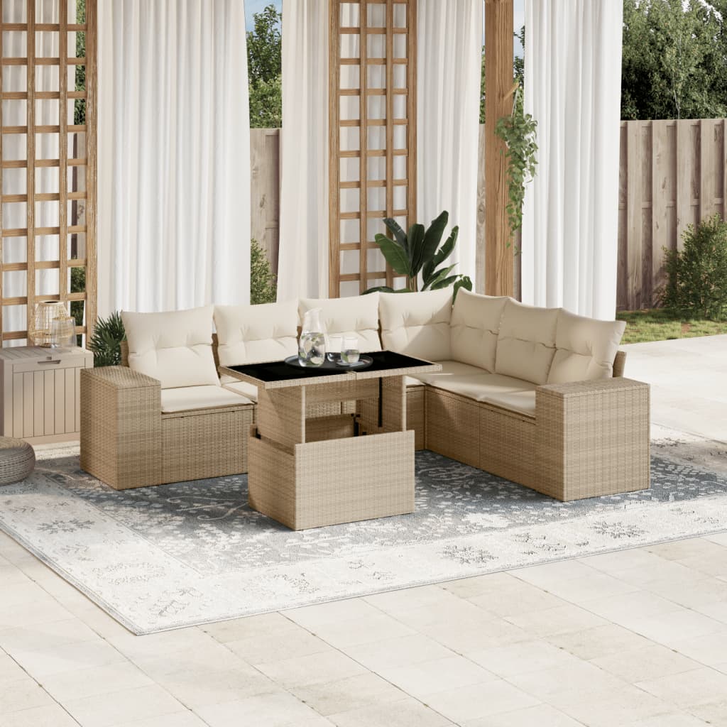 Sofasæt Til Haven 7 Dele Med Hynder Polyrattan - Variant 3269188