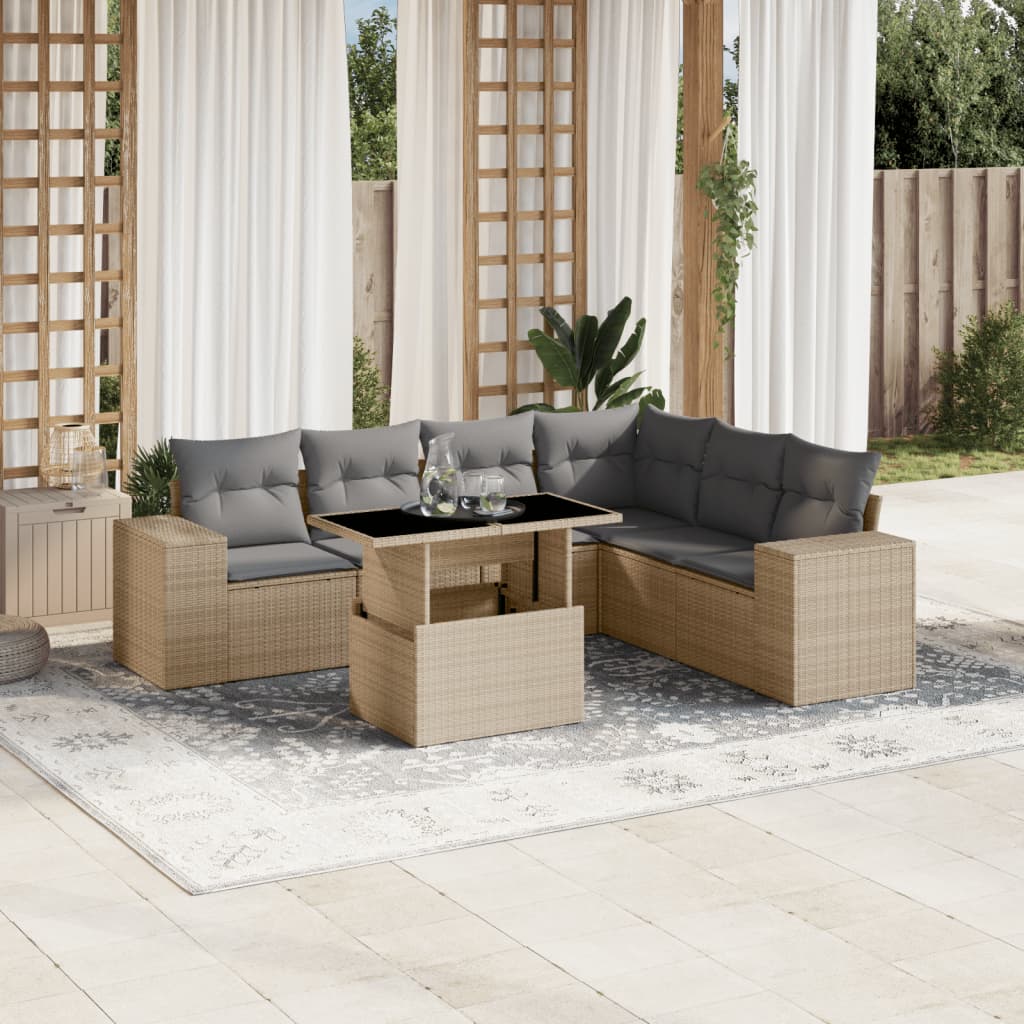 Sofasæt Til Haven 7 Dele Med Hynder Polyrattan - Variant 3269189