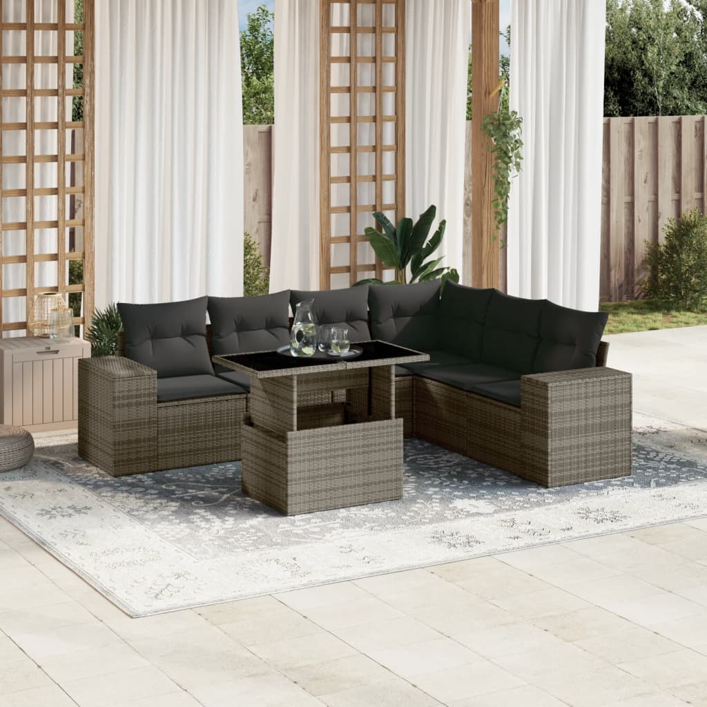 Sofasæt Til Haven 7 Dele Med Hynder Polyrattan - Variant 3269190
