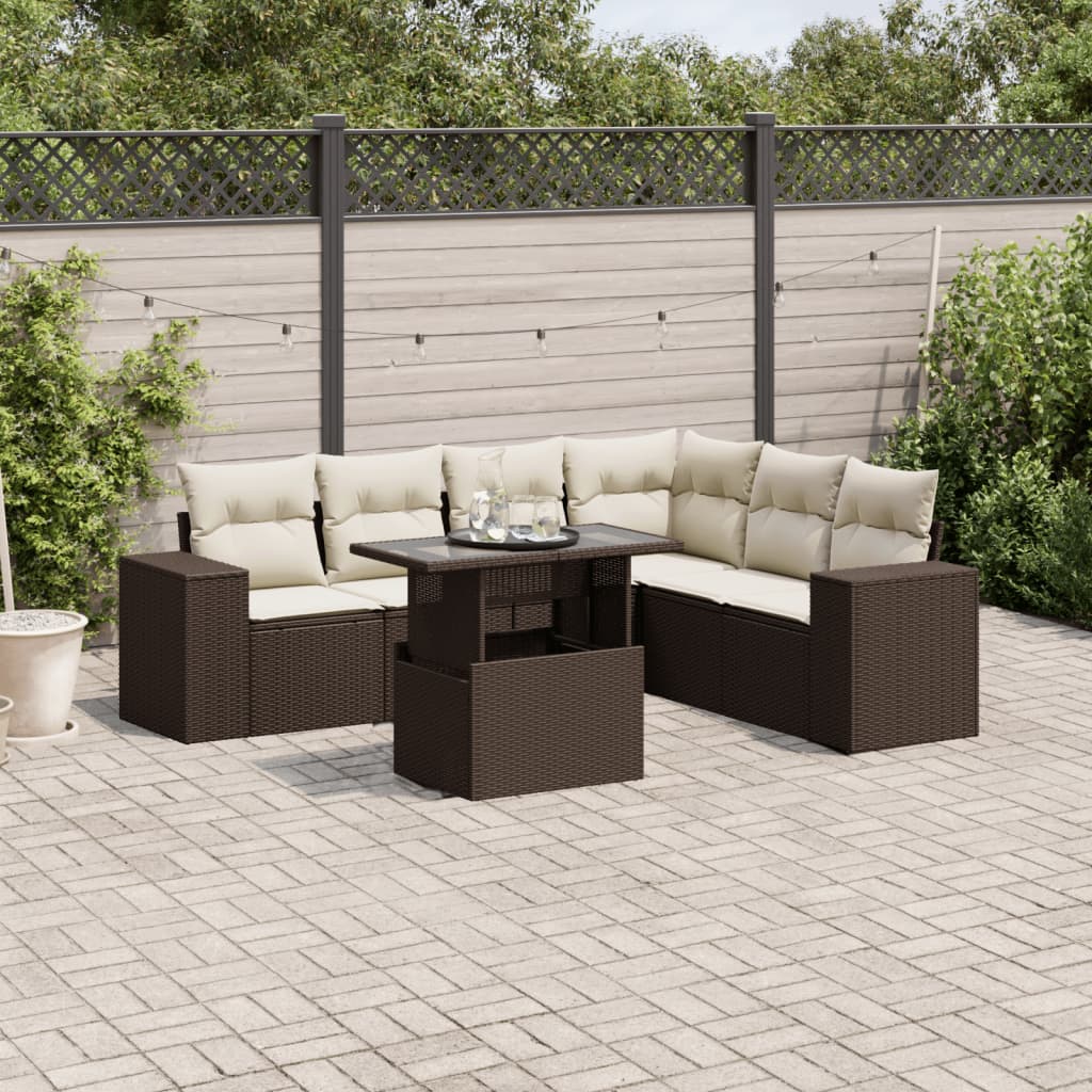 Sofasæt Til Haven 7 Dele Med Hynder Polyrattan - Variant 3269193