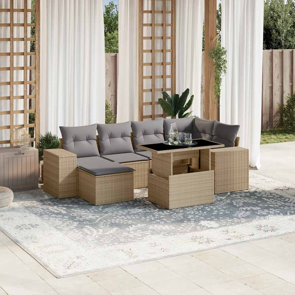 Sofasæt Til Haven 7 Dele Med Hynder Polyrattan - Variant 3269309