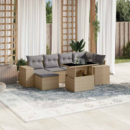 Sofasæt Til Haven 7 Dele Med Hynder Polyrattan - Variant 3269309