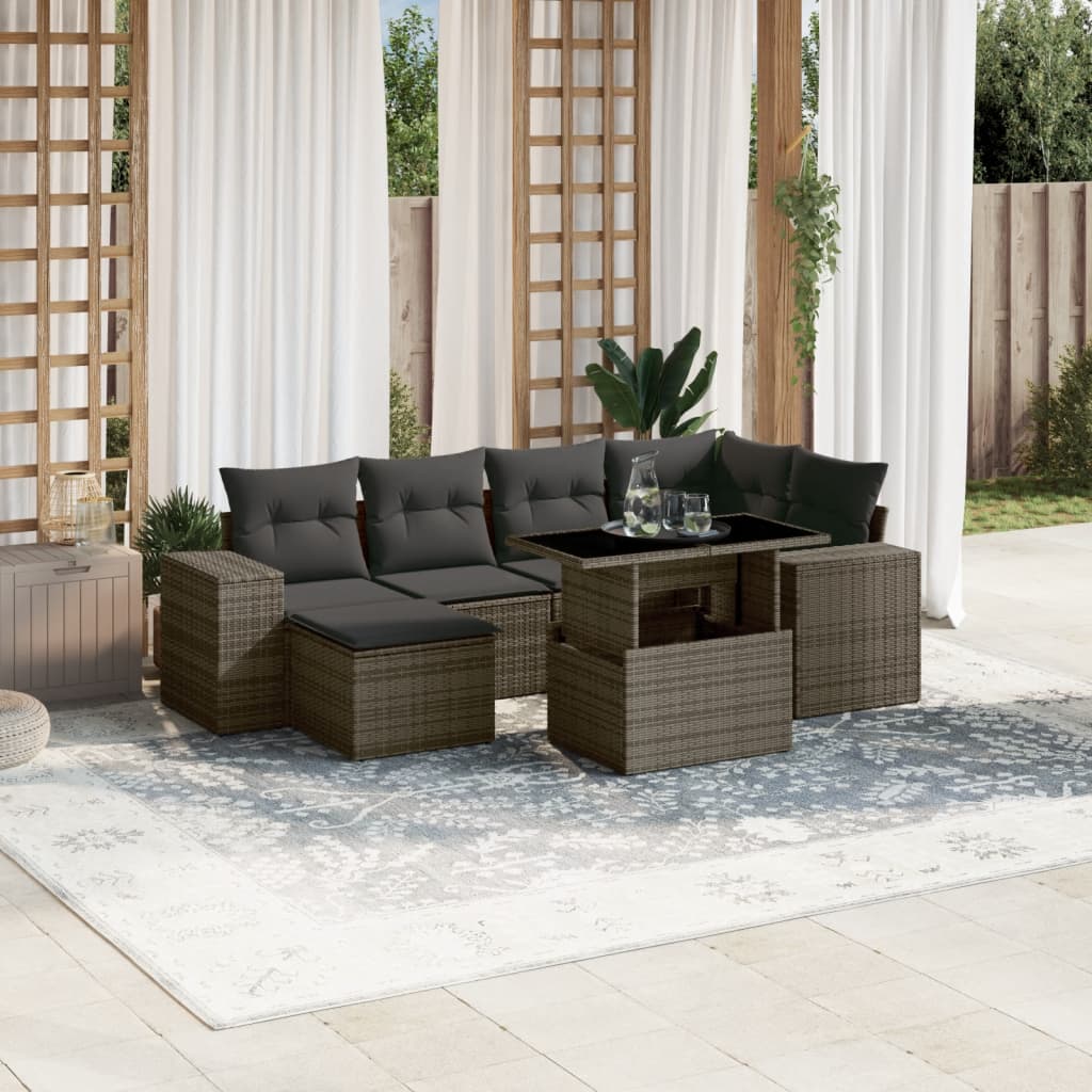 Sofasæt Til Haven 7 Dele Med Hynder Polyrattan - Variant 3269310