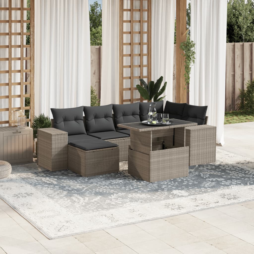 Sofasæt Til Haven 7 Dele Med Hynder Polyrattan - Variant 3269312