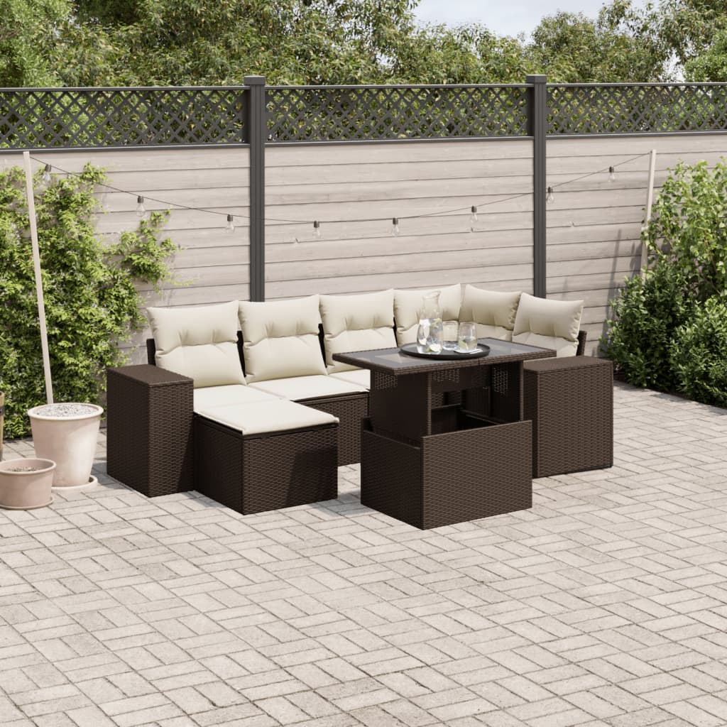 Sofasæt Til Haven 7 Dele Med Hynder Polyrattan - Variant 3269313