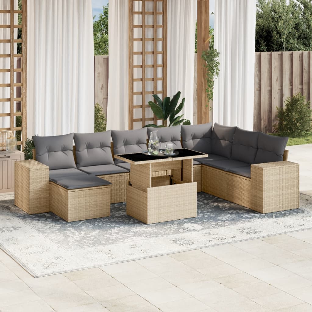 Sofasæt Til Haven 9 Dele Med Hynder Polyrattan - Variant 3269359