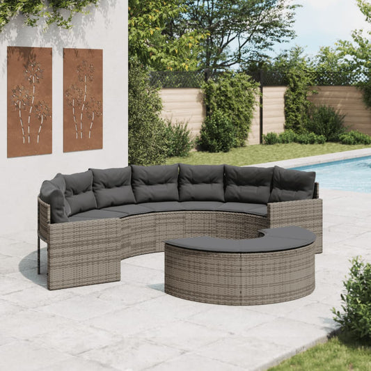 Sofasæt Til Haven 2 Dele Halvrund Polyrattan