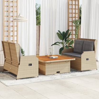 Loungesæt Til Haven 3 Dele Med Hynder Polyrattan - Variant 3262744