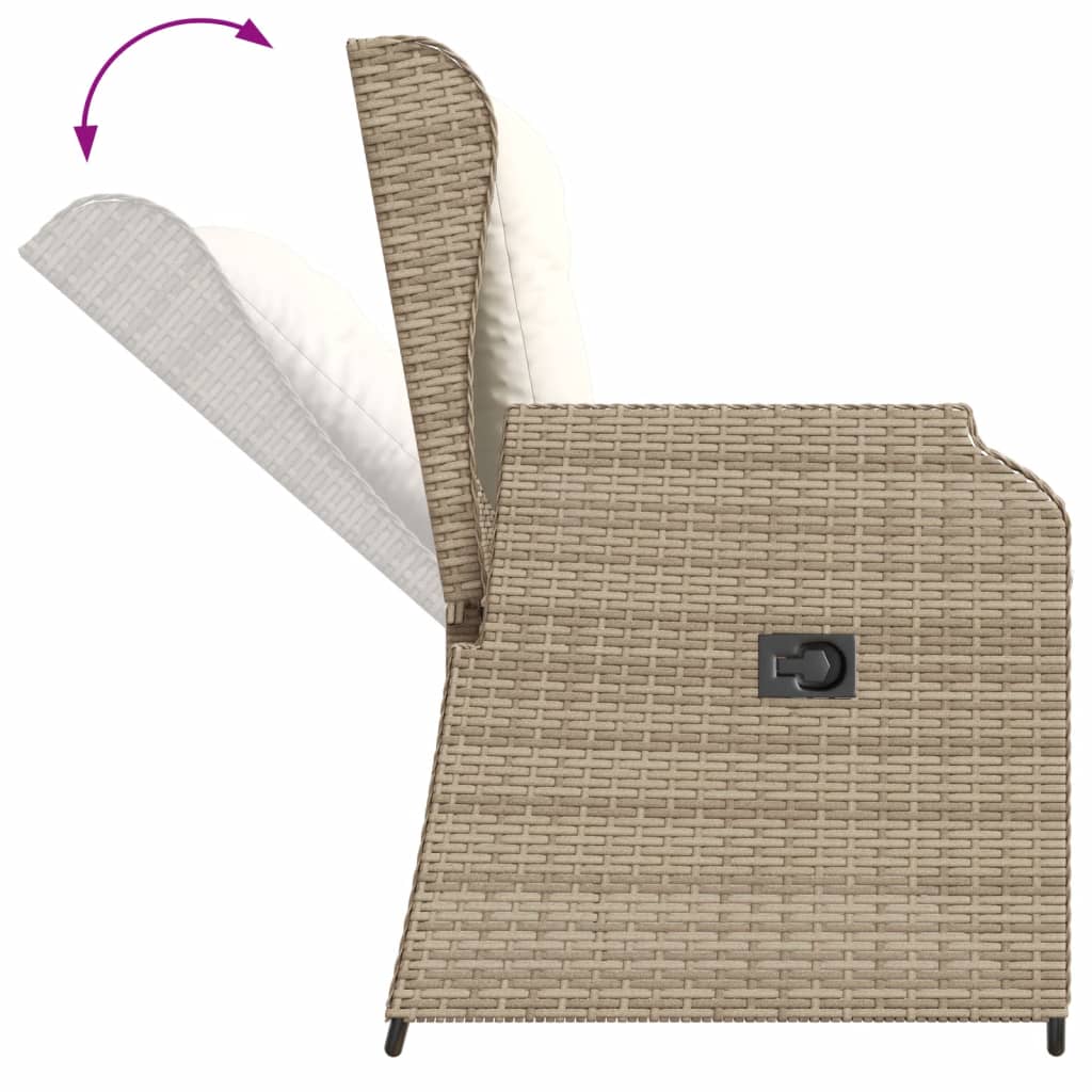 Loungesæt Til Haven 3 Dele Med Hynder Polyrattan - Billede 5