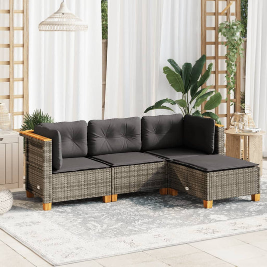 Sofasæt Til Haven 4 Dele Med Hynder Polyrattan