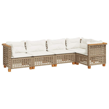 Sofasæt Til Haven 5 Dele Med Hynder Polyrattan - Billede 2