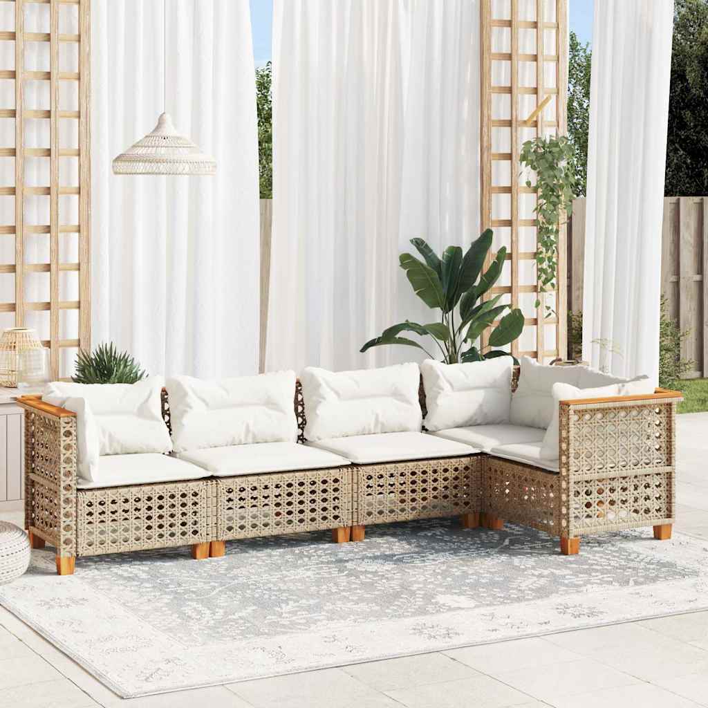 Sofasæt Til Haven 5 Dele Med Hynder Polyrattan - Hovedbillede