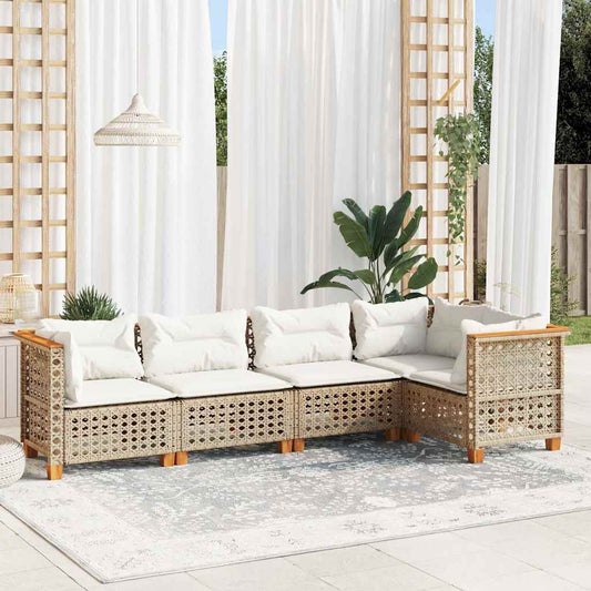 Sofasæt Til Haven 5 Dele Med Hynder Polyrattan - Hovedbillede