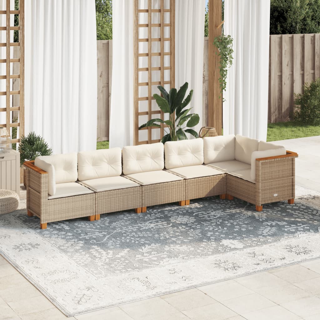 Sofasæt Til Haven 6 Dele Med Hynder Polyrattan - Variant 3261847
