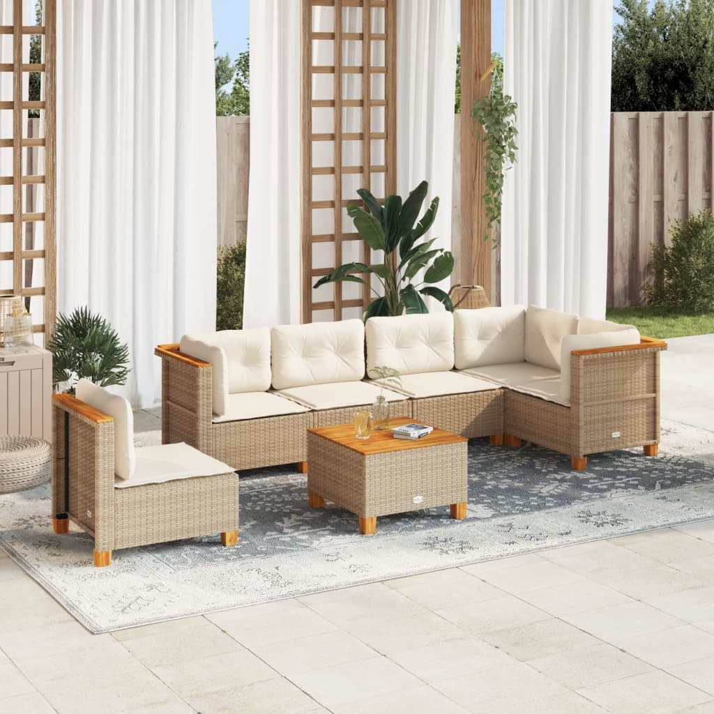 Sofasæt Til Haven 7 Dele Med Hynder Polyrattan - Variant 3261877