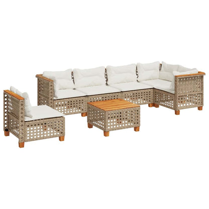 Sofasæt Til Haven 7 Dele Med Hynder Polyrattan - Billede 2