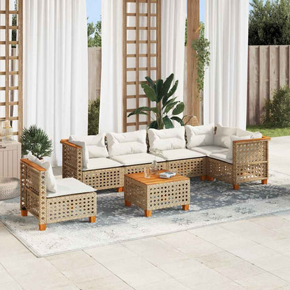 Sofasæt Til Haven 7 Dele Med Hynder Polyrattan - Hovedbillede