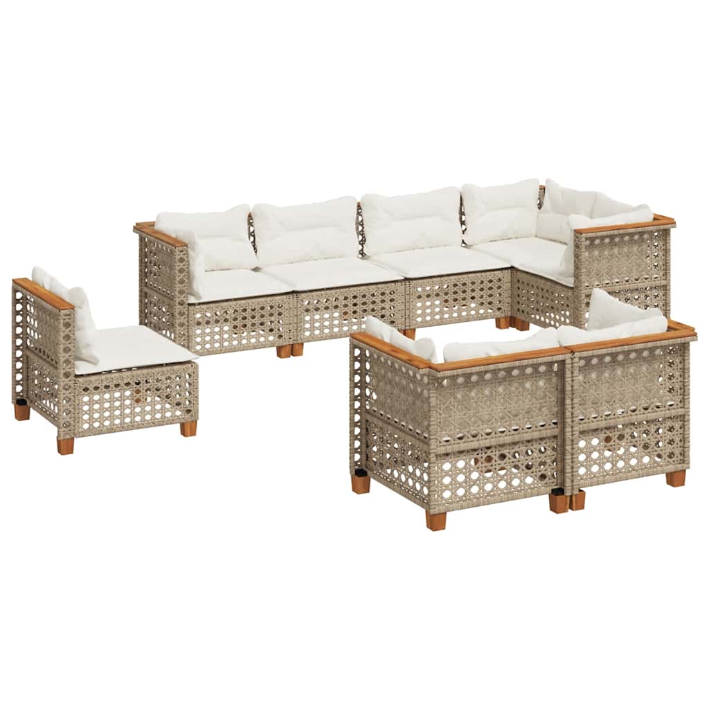 Sofasæt Til Haven 8 Dele Med Hynder Polyrattan - Billede 2