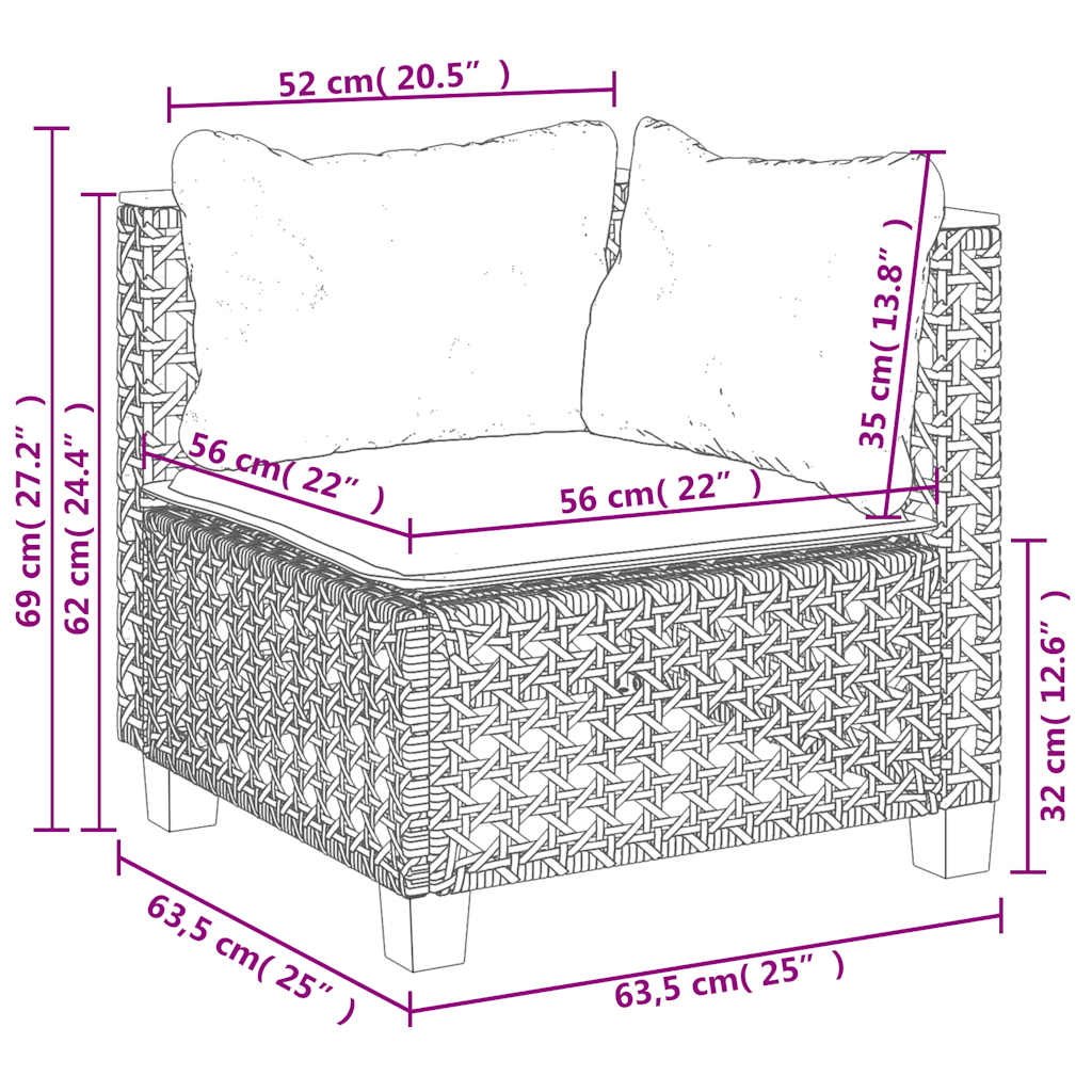 Sofasæt Til Haven 8 Dele Med Hynder Polyrattan - Billede 9