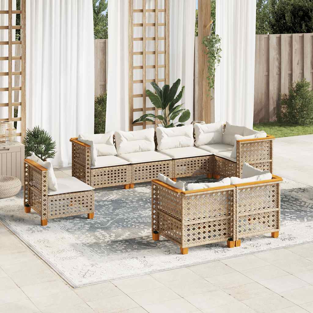 Sofasæt Til Haven 8 Dele Med Hynder Polyrattan - Hovedbillede