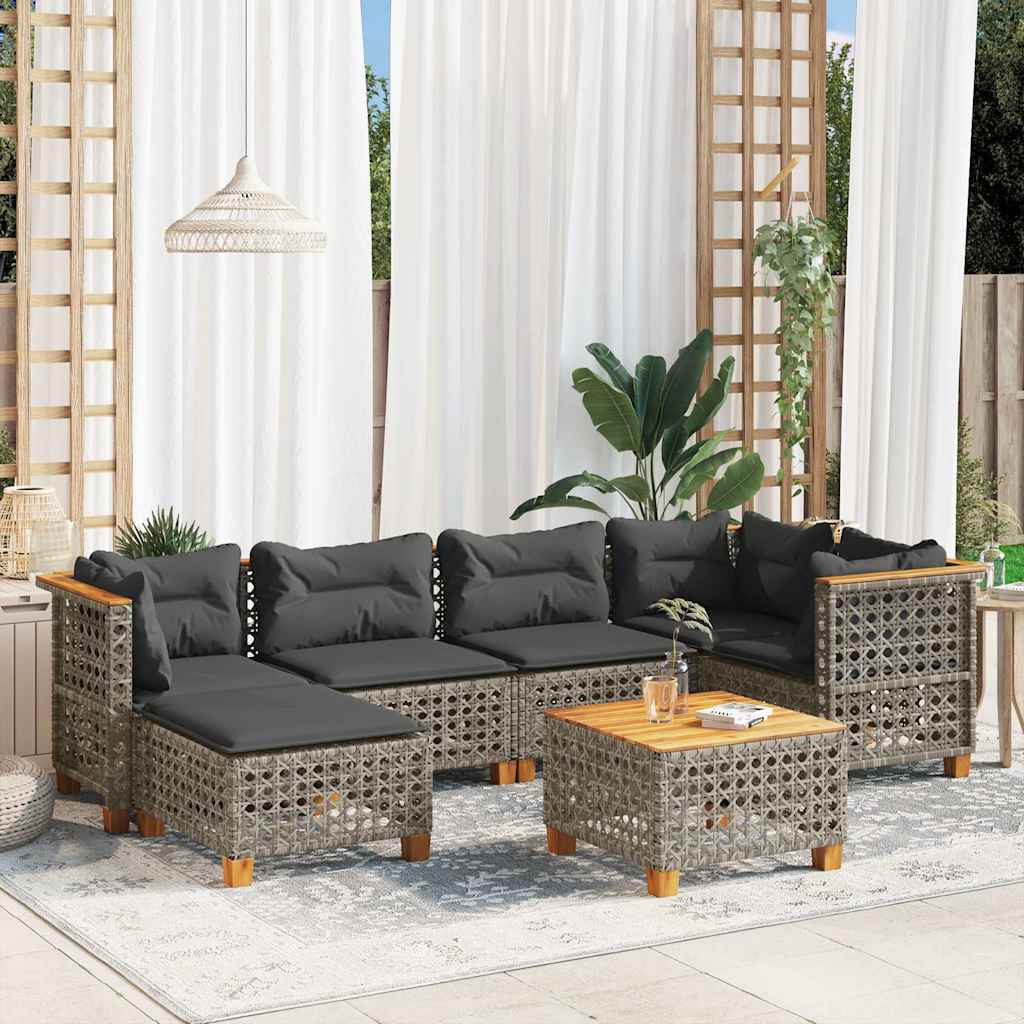 Sofasæt Til Haven 7 Dele Med Hynder Polyrattan - Variant 3261921