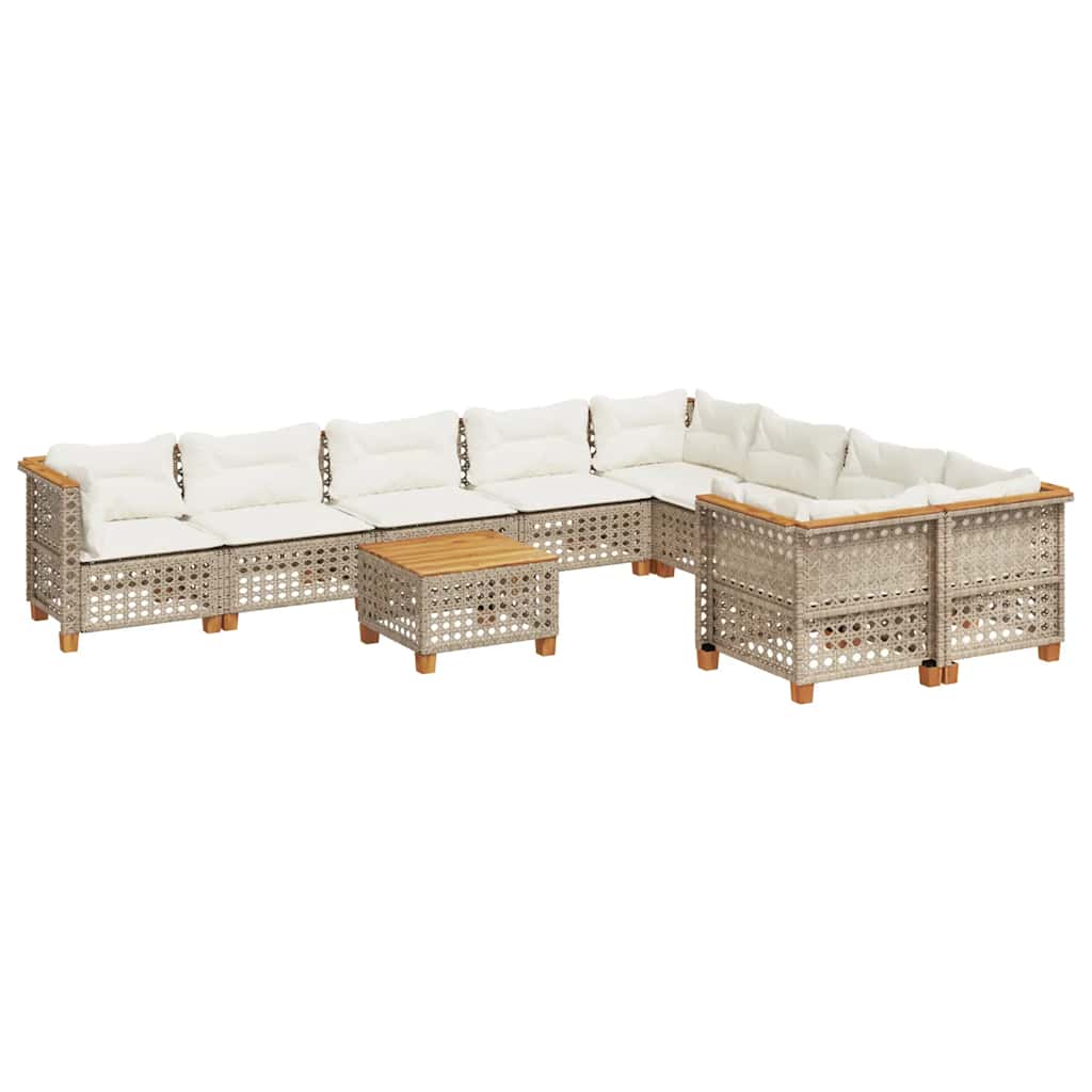 Sofasæt Til Haven 10 Dele Med Hynder Polyrattan - Billede 2