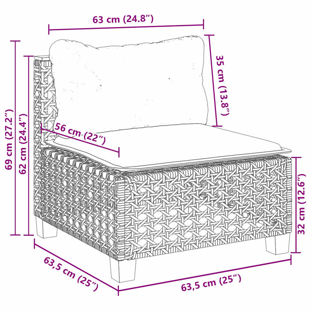 Sofasæt Til Haven 10 Dele Med Hynder Polyrattan - Billede 10