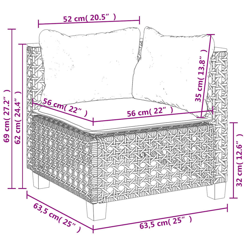 Sofasæt Til Haven 10 Dele Med Hynder Polyrattan - Billede 11