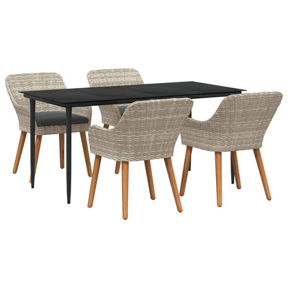 Have Spisebordssæt Med Pude 5 Dele Lysegrå Polyrattan - Variant 3261708