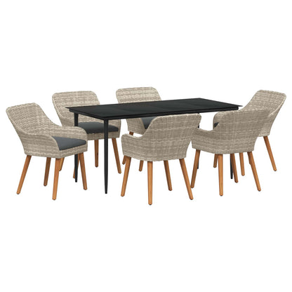 Have Spisebordssæt Med Pude 7 Dele Lysegrå Polyrattan - Variant 3261709