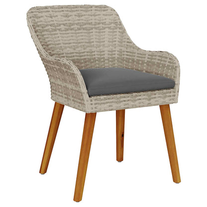 Have Spisebordssæt Med Pude 3 Dele Lysegrå Polyrattan - Billede 6