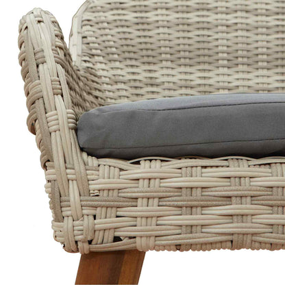 Have Spisebordssæt Med Pude 5 Dele Lysegrå Polyrattan - Billede 10