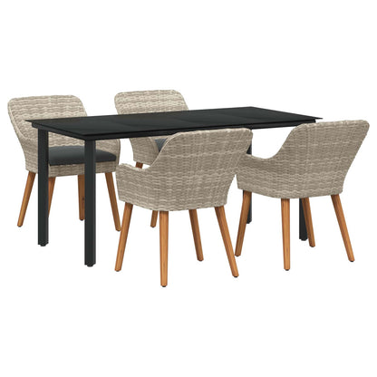 Have Spisebordssæt Med Pude 5 Dele Lysegrå Polyrattan - Variant 3261715