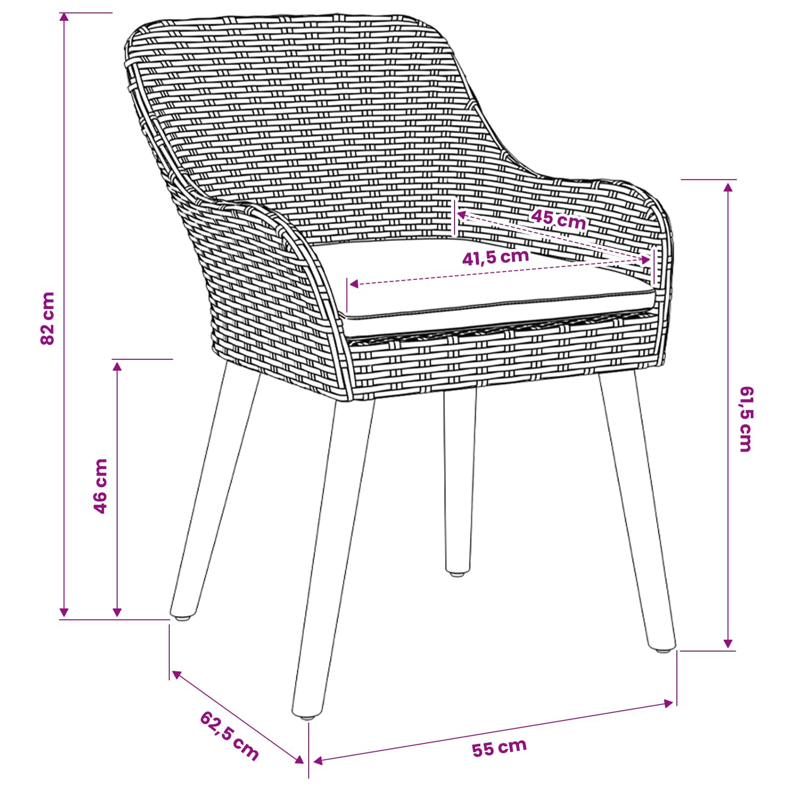 Have Spisebordssæt Med Pude 7 Dele Lysegrå Polyrattan - Billede 4