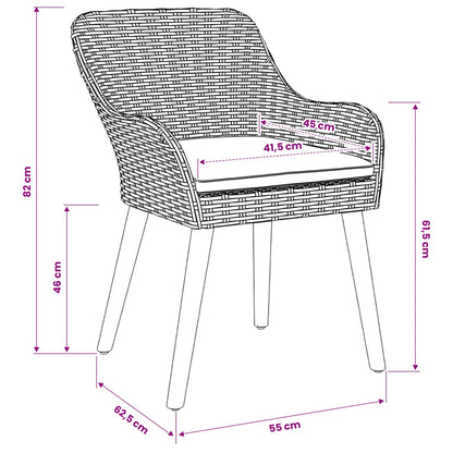 Have Spisebordssæt Med Pude 7 Dele Lysegrå Polyrattan - Billede 4